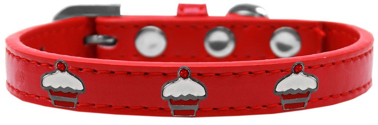 Red Cupcake Widget Dog Collar Red Size 20